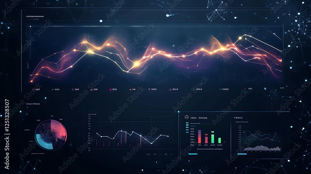 Aufkleber futuristic business dashboard image featuring interactive design elements for modern enterprises.