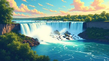 niagara falls in the morning