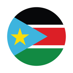 Flag of South Sudan. South Sudan circle flag logo icon computer vector illustration design