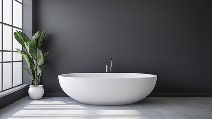 Fototapeta premium Modern Bathroom with Clean Design and Natural Light, Showcasing Simplicity and Elegance in Contemporary Interiors