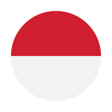 Flag of Monaco. Monaco circle flag logo icon computer vector illustration design