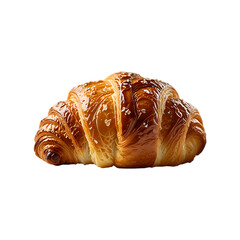 Close up croissant on a transparent background