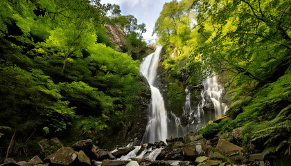 Fototapeta premium Secluded Hidden Mountain Waterfall