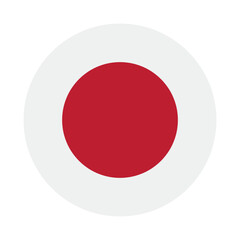 Flag of Japan. Circle icon flag. Button flag icon. Standard color. 3d illustration. Computer illustration. Digital illustration. Vector illustration.