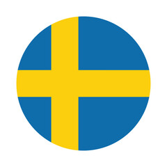 Flag of Sweden. Sweden circle flag logo icon computer vector illustration design