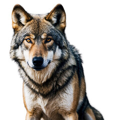 Obraz premium Wolf portrait isolated on transparent background