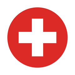 Flag of Switzerland. Switzerland circle flag logo icon computer vector illustration design