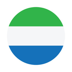 Flag of Sierra Leone. Sierra Leone circle flag logo icon computer vector illustration design