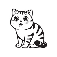 Obraz premium Happy Cute Cat Vector Style Design With White Background.