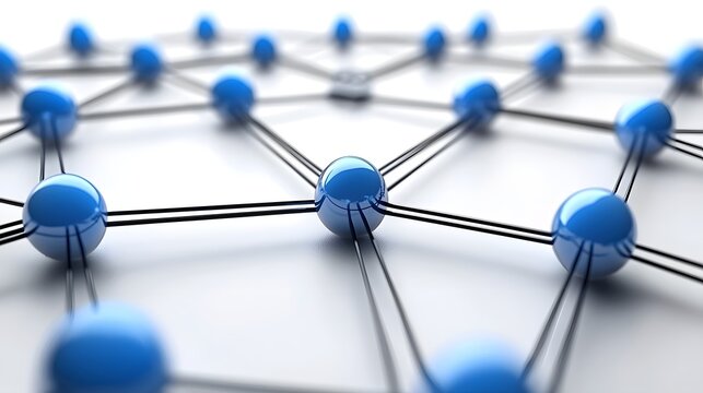 High tech digital network system with interconnected nodes and data transfer  Abstract futuristic of technology architecture digital infrastructure and data communication concept