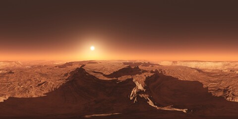 Mars, HDRI, environment map , Round panorama, spherical panorama, equidistant projection, 360 high resolution panorama, 3d rendering © ustas
