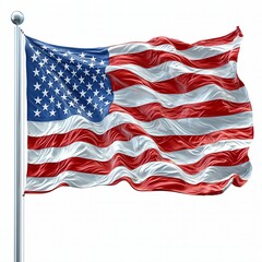 Obraz premium American Flag Waving National Symbol Patriotism USA Flag Stars and Stripes High Resolution Image