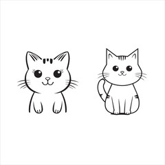 Fototapeta premium Happy Cute Cat Vector Style Design With White Background.