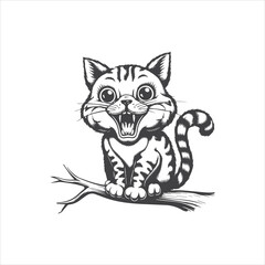 Fototapeta premium Happy Cute Cat Vector Style Design With White Background.