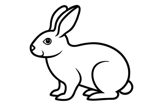 recommend clip art: rabbit line art vector illustration, Cute bunny rabbit outline, easter bunny line art vector 