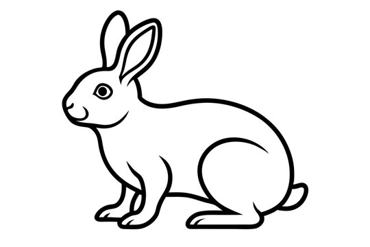 recommend clip art: rabbit line art vector illustration, Cute bunny rabbit outline, easter bunny line art vector 
