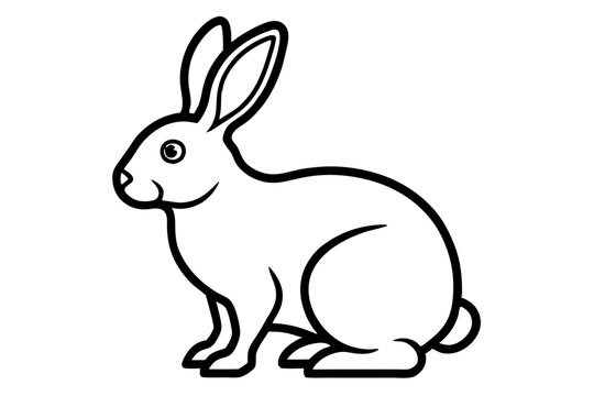 recommend clip art: rabbit line art vector illustration, Cute bunny rabbit outline, easter bunny line art vector 