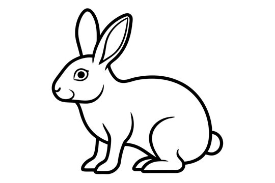 recommend clip art: rabbit line art vector illustration, Cute bunny rabbit outline, easter bunny line art vector 