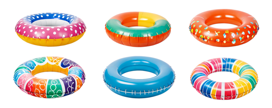 A collection of nine unique, colorful rubber bands in a 3x3 grid against a white background, each with a unique pattern and color, create a vibrant and eye-catching display