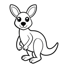 Fototapeta premium Kangaroo line drawing