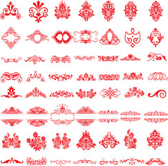 Vibrant Vintage Vectors Bundle in Red Color for Retro Designs, Logos, Illustrations, and Classic Graphics