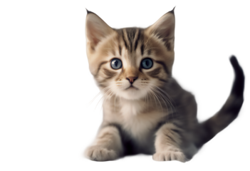 cute tabby small beautiful cat purebred lovable pretty playful ai isolated animal brown pet generate paw white mammal up background adorable kitten domestic grey young sitting funny striped looking