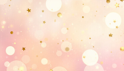 Golden stars and bokeh light for Women's Day greeting