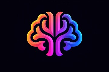 A vibrant, stylized illustration of a brain, showcasing colorful swirls and smooth lines against a dark background.
