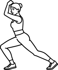 Creative Leggings Exercise Pose Outline Vector – Ideal for Fitness Marketing