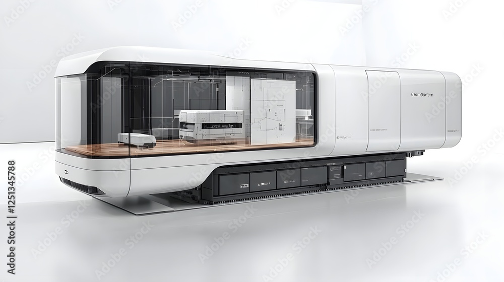 Poster sleek and innovative high tech system concept with interconnected digital components showcasing adva