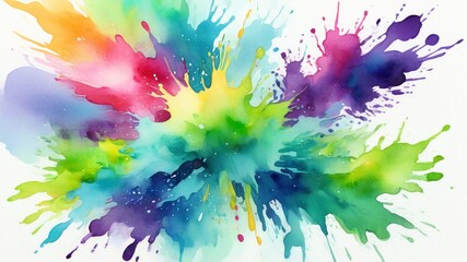 Fototapeta premium Vibrant Watercolor Splash of Colorful Abstract Art Design