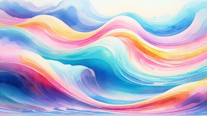 Vibrant Abstract Waves in Soft Pastel Colors for Creative Design