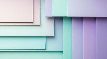 Abstract Pastel Colored Layered Geometric Shapes Design