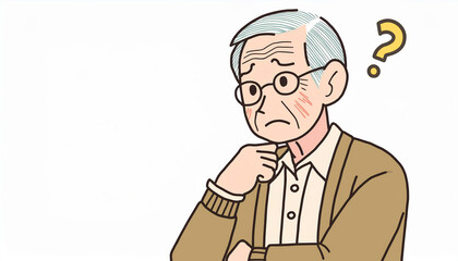 疑問を抱える老人(?マーク)