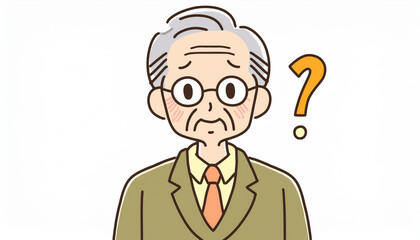 疑問を抱える老人(?マーク)