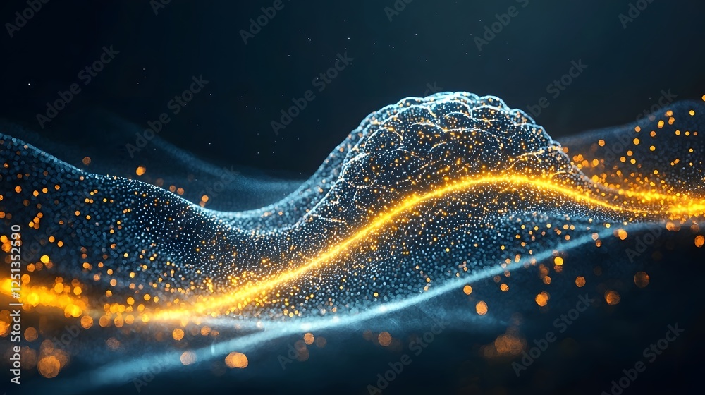 Poster glowing neural network pathways transmitting digital data and energy in a futuristic technological c