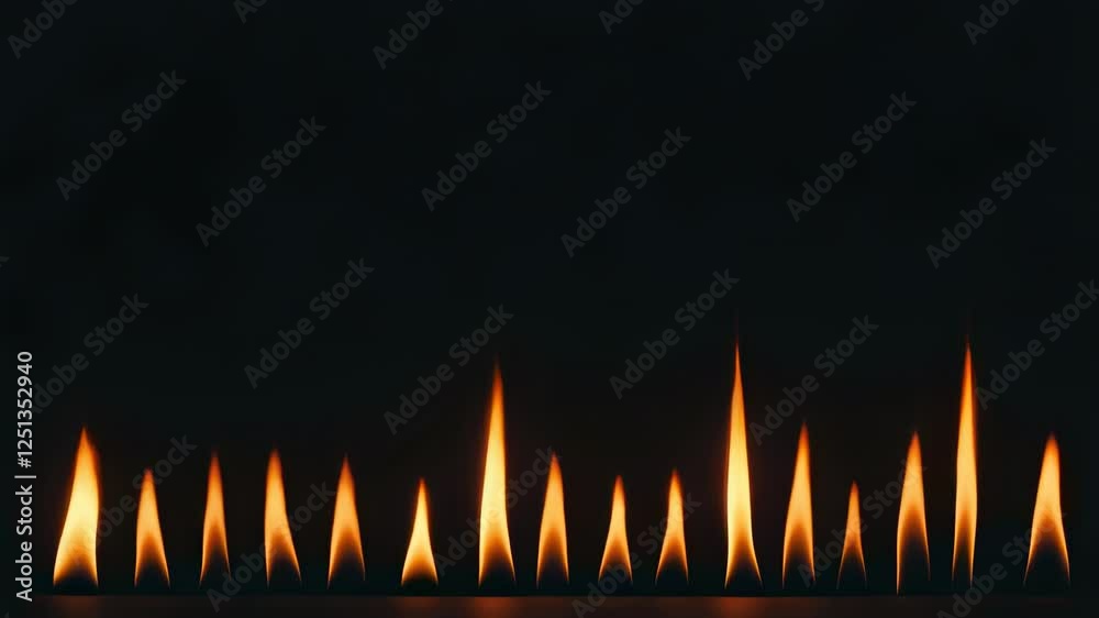 Poster small flames burning in the dark create a warm and inviting atmosphere, perfect for backgrounds or d