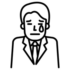 우는 회사원 남자 아이콘