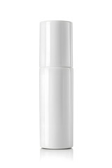 White unbranded bottle skincare container, mock up, isolated on white background