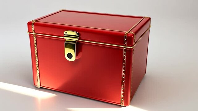 Red vintage box, studio shot, light, storage