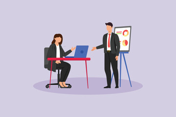 Office activity concept. Colored flat vector illustration isolated.