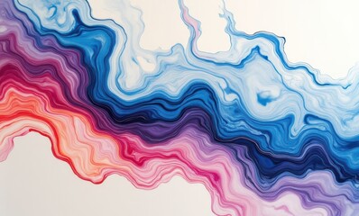 Abstract fluid art with vibrant color waves