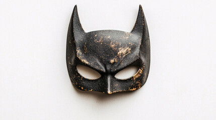 Heroic mask display urban studio decorative art minimalist space close-up perspective