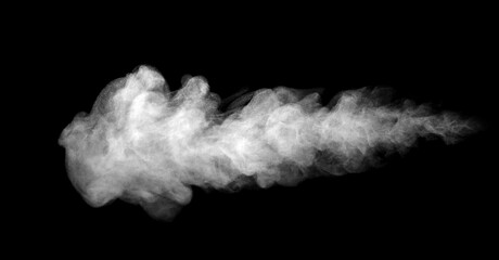 Close-up photo set of incense smoke or abstract white vapor floating on black background. Fog and clouds effect for air pollution design. Smog element.	