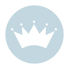 シンプルな王冠のアイコン　銀