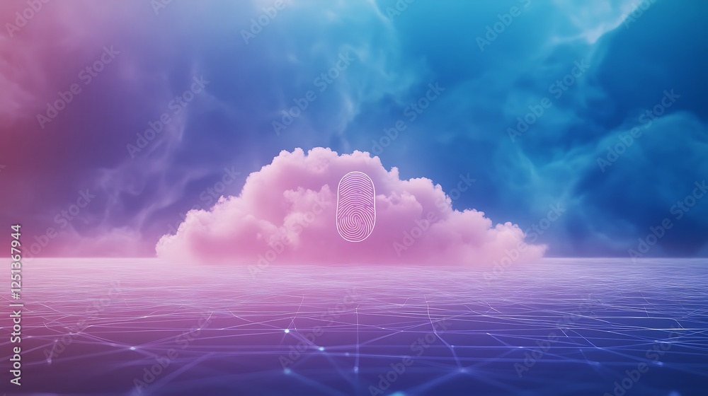 Leinwandbilder high-tech fingerprint scanner overlay for security applications in modern technology.