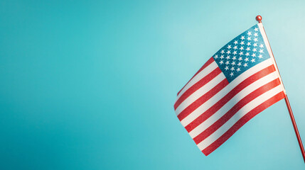 Obraz premium Waving american flag usa clear sky close-up national pride and identity
