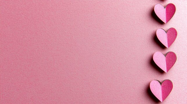 Pink Hearts Arranged On Pink Background