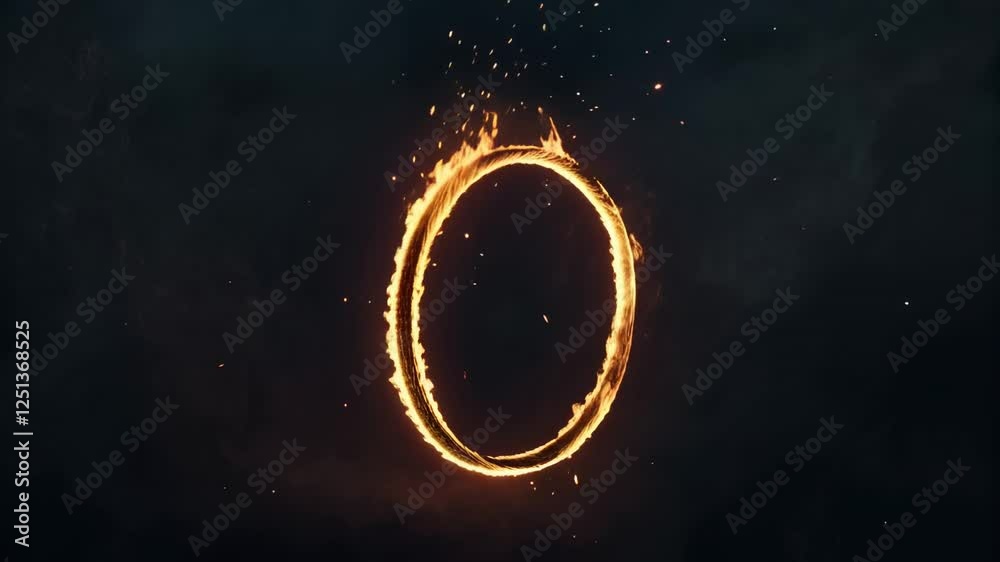 Aufkleber ring of fire burns brightly against a dark cosmic backdrop, creating a mesmerizing and otherworldly 