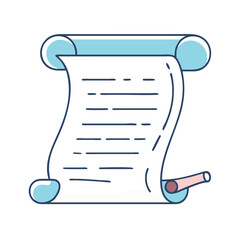 scroll with writing icon, scroll with writing vector illustration-simple illustration of scroll with writing, perfect for scroll with writing logos and icons